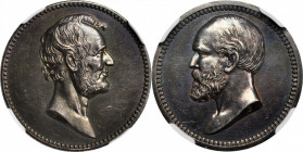 Undated (1882) Lincoln and Garfield Medal. First Size. By William and Charles E. Barber. Cunningham 22-520S, King-524, Julian PR-40. Silver. MS-63 (NG...