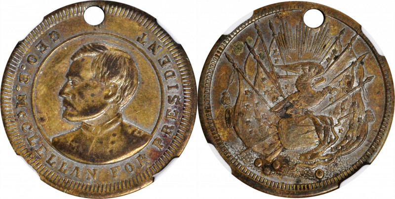 Undated (1864) George B. McClellan Campaign Medal. DeWitt-GMcC 1864-27. Silvered...
