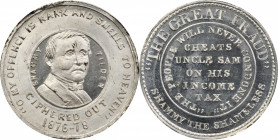 1876-78 Samuel J. Tilden Campaign Medal. DeWitt-SJT 1876-7. White Metal. MS-65 (NGC).

31 mm.

Ex Wayte Raymond; F.C.C. Boyd estate; John J. Ford,...