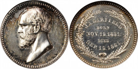 1881 James A. Garfield Memorial Medal. First Size. By Charles E. Barber. Julian PR-43. Silver. MS-62 (NGC).

25 mm.
