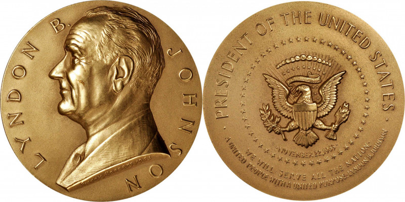 1963 Lyndon B. Johnson Presidential Medal. By Gilroy Roberts. Failor-Hayden 136,...