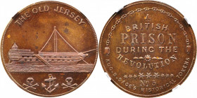 Undated (ca. 1858) Sage's Historical Tokens -- No. 5, The Old Jersey. Original. Bowers-5. Die State I. Copper. Plain Edge. MS-65 BN (NGC).

30.8 mm.
