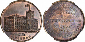 "1794" (ca. 1862) Arsenal Medal Without Sun. By John Adams Bolen. Musante JAB-4, Rulau Ma-Sp 14. Copper. MS-64 BN (NGC).

28 mm.

From our sale of...