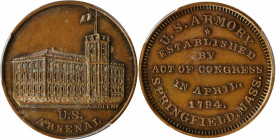 "1794" (ca. 1862) Arsenal Medal Without Sun. By John Adams Bolen. Musante JAB-4, Rulau Ma-Sp 14. Copper. MS-62 BN (PCGS).

28 mm.