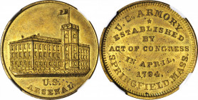 "1794" (ca. 1862) Arsenal Medal Without Sun. By John Adams Bolen. Musante JAB-4, Rulau Ma-Sp 14A. Brass. MS-64 (NGC).

28 mm.

From our sale of th...