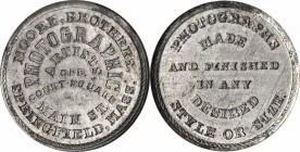 Undated (ca. 1865) Moore Brothers Store Card. By John Adams Bolen. Musante JAB-21, Rulau Ma-Sp 60. Tin. MS-63 (NGC).

28 mm.

From our sale of the...