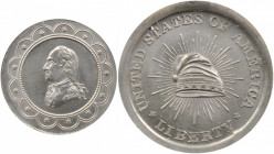 Undated (ca. 1862) Lovett's Washington Bust / Bolen's Liberty Cap Medal. Mason/Edwards Muling. Musante JAB M/E-16, Musante GW-678, Baker-275C. Tin. MS...