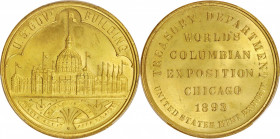 1893 World's Columbian Exposition. Official Medal. Type I, Large Letters Obverse. HK-154, Eglit-23. Rarity-2. Brass. MS-65 (PCGS).

37 mm.