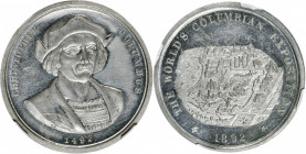 1892 World's Columbian Exposition. Columbus Bust Dollar. HK-228, Eglit-257. Rarity-6. Aluminum. MS-62 (NGC).

37 mm.