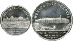 Undated (1904) Louisiana Purchase Exposition. Exhibition Palace Dollar--Palace of Manufacturers / Palace of Liberal Arts. HK-322a. Rarity-5. Aluminum....