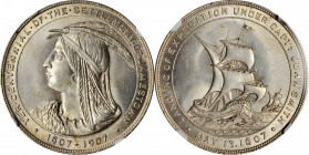 1907 Jamestown Tercentennial Exposition. Official Medal. HK-344. Rarity-5. Silver. MS-62 (NGC).

34 mm.
