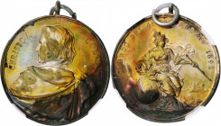 1892 World's Columbian Exposition Christov. Colon Medallion. Eglit-224, Rulau-B52K, var. Silvered. MS-62 (NGC).

27 mm. Looped for suspension, with ...