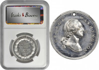 1883 New York Evacuated Medal. Musante GW-1013, Baker-460B. White Metal. MS-63 (NGC).

32 mm.

From the Tim Gabriele Collection.