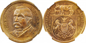 Undated (1884) Grover Cleveland Political Medal / Pennsylvania State Agricultural Fair Token Muling. DeWitt-GC 1884-15A, cf. Rulau Pa-Ph 320 (for reve...