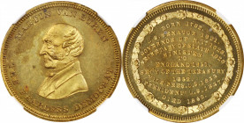 "1862" Martin Van Buren, The Fearless Democrat Medal. By Alfred S. Robinson. Brass MS-64 PL (NGC).

34 mm. Obv: Left facing bust of Van Buren, inscr...