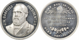"1881" James A. Garfield Memorial Medal. White Metal. MS-63 DPL (NGC).

38 mm. Obv: Slightly left facing bust of the president with peripheral inscr...