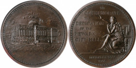 1906 Newark City Hall Dedication Medal. By Gorham. Bronze. MS-65 BN (NGC).

48 mm. NGC has mounted this medal with the obverse up in the holder. Obv...