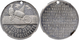 1903 Sailor Jean and His Trolleyette Medal. HK-Unlisted. Aluminum. MS-64 PL (NGC).

38 mm. Pierced for suspension. Obv: Figure in turn-of-century sa...