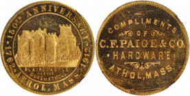 1912 C.F. Paige & Co. Athol, Massachusetts 150th Anniversary Medal. Brass. MS-64 DPL (NGC).

32.5 mm. Obv: Blair Castle with title below BLAIR CASTL...