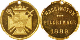 1889 Knight's Templar Washington Pilgrimage Medal. Gilt. MS-64 DPL (NGC).

25 mm. Pierced for suspension. Obv: Crowned Arms. Rev: Inscription WASHIN...