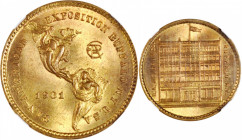 1901 Pan-American Exposition. H.A. Meldrum Co. Medalet. L-TM22. Brass. MS-66 (NGC).

21 mm.

From the Tim Gabriele Collection.