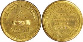 Alabama--Selma. Undated (1850) J.A. Sylvester & Co. Miller-Ala 28. Brass. Plain Edge. MS-63 (NGC).

28 mm.

From the Tim Gabriele Collection.