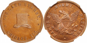 Illinois--Chicago. Undated (1853-1857) Baker & Moody. Miller-Ill 4. Copper. Plain Edge. MS-65 BN (NGC).

28 mm.

From the Tim Gabriele Collection.