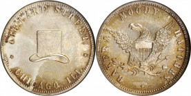 Illinois--Chicago. Undated (1853-1857) Baker & Moody. Miller-Ill 5A. Silvered Brass. Plain Edge. MS-65 (NGC).

28 mm.

From the Tim Gabriele Colle...
