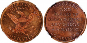 Kentucky--Louisville. Undated (1850s) Sandford Duncan. Miller-KY 7. Copper. Plain Edge. MS-67 RB (NGC).

29 mm.

From the Tim Gabriele Collection.