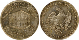 Louisiana--New Orleans. Undated (1859-1860) L.W. Lyons & Co. Miller-La 38B. Silvered Brass. Plain Edge. MS-65 (NGC).

24 mm.

From the Tim Gabriel...