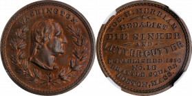 Massachusetts--Boston. Undated (1859) Jos. H. Merriam. Miller-Mass 55, Musante GW-685, Baker-560. Copper. Plain Edge. MS-64 RB (NGC).

27 mm.

Fro...