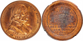 New York--New York. 1860 John K. Curtis. Miller-NY 176. Copper. Reeded Edge. MS-64 RB (NGC).

31 mm.

From the Tim Gabriele Collection.