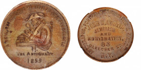 New York--New York. 1859 John K. Curtis. Miller-NY 180. Copper. Reeded Edge. MS-63 BN (NGC).

31 mm.

From the Tim Gabriele Collection.