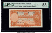 Australia Commonwealth Bank of Australia 10 Shillings ND (1952) Pick 25d R15 PMG About Uncirculated 55. 

HID09801242017

© 2020 Heritage Auctions | A...