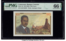 Cameroon Banque Centrale 100 Francs ND (1962) Pick 10 PMG Gem Uncirculated 66 EPQ. 

HID09801242017

© 2020 Heritage Auctions | All Rights Reserved