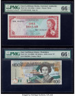 East Caribbean States Currency Authority 1; 100 Dollar ND (1965); ND (2000) Pick 13e; 41d Two Examples PMG Gem Uncirculated 66 EPQ (2). 

HID098012420...