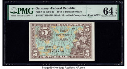 Germany Federal Republic U.S. Army Command 5 Deutsche Mark 1948 Pick 4a PMG Choice Uncirculated 64 EPQ. 

HID09801242017

© 2020 Heritage Auctions | A...