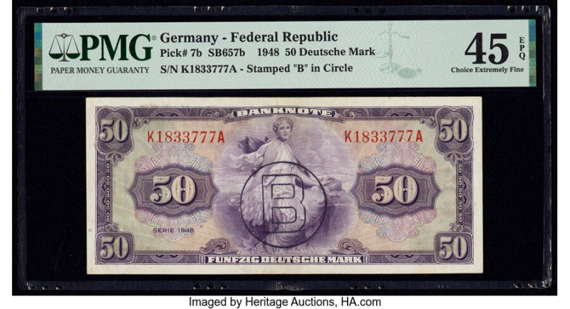 Germany Federal Republic U.S. Army Command 50 Deutsche Mark 1948 Pick 7b PMG Cho...