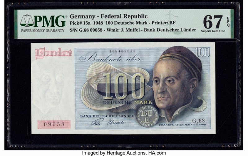 Germany Federal Republic Bank Deutscher Lander 100 Deutsche Mark 1948 Pick 15a P...