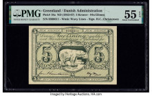 Greenland Danish Administration 5 Kroner ND (1953-67) Pick 18a PMG About Uncirculated 55 EPQ. 

HID09801242017

© 2020 Heritage Auctions | All Rights ...