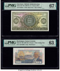 Guernsey States of Guernsey 1 Pound ND (1969-75) Pick 45b PMG Superb Gem Unc 67 EPQ; Martinique Caisse Centrale de la France d'Outre-Mer 5 Francs ND (...