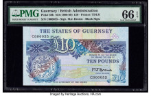 Low Serial Number 55 Guernsey States of Guernsey 10 Pounds ND (1980-89) Pick 50b PMG Gem Uncirculated 66 EPQ. 

HID09801242017

© 2020 Heritage Auctio...