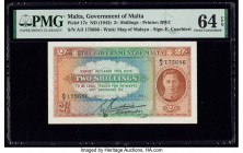 Malta Government of Malta 2 Shillings ND (1942) Pick 17c PMG Choice Uncirculated 64 EPQ. 

HID09801242017

© 2020 Heritage Auctions | All Rights Reser...