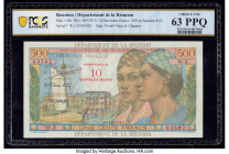 Reunion Departement de la Reunion 10 Nouveaux Francs on 500 Francs ND (1971) Pick 54b PCGS Banknote Choice Unc 63 PPQ. 

HID09801242017

© 2020 Herita...