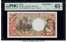 Tahiti Institut D'Emission D'Outre-Mer 1000 Francs ND (1969) Pick 26s Specimen PMG Gem Uncirculated 65 EPQ. 

HID09801242017

© 2020 Heritage Auctions...
