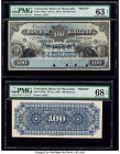 Venezuela Banco de Maracaibo 100 Bolivares ND (ca. 1897) Pick S207p (2) Two Proofs PMG Choice Uncirculated 63 Net; Superb Gem Unc 68 EPQ. Four POCs ar...
