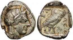 ATTICA: Athens, AR tetradrachm (17.15g), 454-404 BC, S-2526, HGC-4/1597, helmeted head of Athena right // owl standing right, head facing, olive sprig...