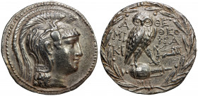 ATTICA: Athens, AR tetradrachm (16.78g), 137/6 BC, HGC-4/1602, Thompson-317c, New Style coinage, helmeted head of Athena right // owl standing right o...
