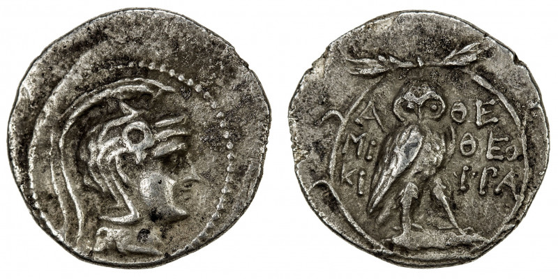 ATTICA: Athens, AR hemidrachm (1.73g), 137/136 BC, HGC-4/1643, Thompson-328, hea...