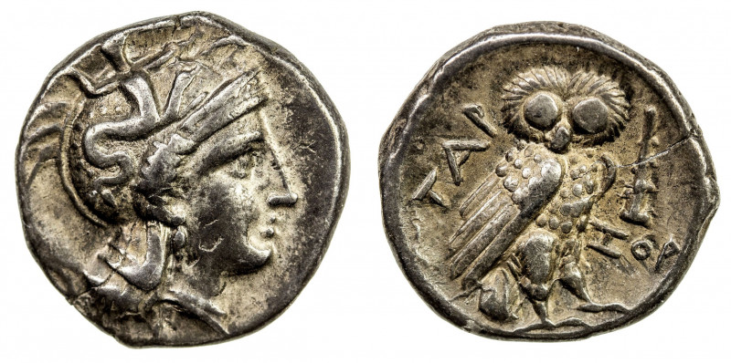 CALABRIA: Tarentum, AR drachm (3.25g), ca. 302-280 BC, Vlasto 1054-7, HN Italy 9...